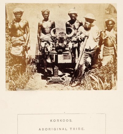 Korkoos, Tribù Aborigena, Berar, da The People of India, di J. Forbes Watson, pubblicato nel 1868 da English Photographer